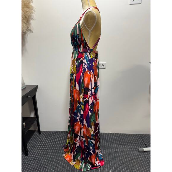 Trina Turk Winslow Abstract Print Halter Maxi Dress Size 10 Multicolor - Picture 7 of 7